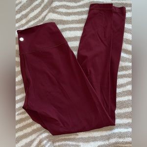 Size 10 Lulu maroon leggings